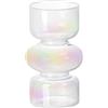 MINGZHE Vaso Idroponico in Vetro Trasparente, Vaso in Vetro Colorato da 7 Pollici per Fiori, Vaso Floreale in Vetro a Tre Strati per Decorazioni, Vaso in Vetro Geometrico Moderno per la(Arcobaleno)