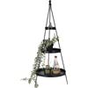 Spetebo XXL - Espositore decorativo a forma di piramide in metallo, 3 ripiani, 73 x 30 cm, con 3 ripiani, per piante, grande