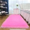 Tomifine Faux Tappeto di Pelle di Pecora, Lana Agnello Imitazione Tappeti Pelliccia Sintetica Decorativa, Adatto per Tappeto per Soggiorno, Tappetino per il Letto (80 x 160 cm,Rosa)