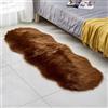 Tomifine Faux Lana Pelliccia Tappeto, Soffice Shaggy Della Pelliccia Imitazione Tappeti Longhair Effetto Pelliccia Divano Letto, Usato per Camera da Letto Decorazione (60 x 150 cm,Marrone)