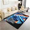 Loussiesd Tappeto da basket per bambini, 150 x 200 cm, motivo fiamma, tappeto da salotto, per camera da letto, tappeto sportivo, blu, rosso, fiamma, colore: blu
