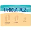 Colorfamily Tappeto Zerbino PERSONALIZZATO con nome Famiglia 1 figlio Spiaggia Ingresso Casa 60x40 cm