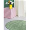 RugVista Breeze, Tappetino da bagno, Moderni, Ø 70 cm, Rotonda, Pelo corto, Lavabile in lavatrice, Verde