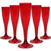 TEKHOME FLUTE BICCHIERE da Champagne Eleganti in Plastica, 120ml, Colore Rosso, Resistenti e Riutilizzabili, Bicchieri da Brindisi per Feste, Compleanni, Matrimoni, Natale, Capodanno (60PZ)