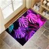 MLSOWM Tappeto Ingresso Foglie Di Monstera 50 x 80 cm Zerbino Ingresso Esterno Giungla Astratta Tappetini Lavabili Antiscivolo Facile da Pulire per Ingresso, Corridoio, Cucina - Viola