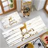 MLSOWM Set di 2 Tappeto da Cucina Silhouette Di Cervo Striato Passatoia Cucina Tema Natalizio Antiscivolo e Lavabile Tappetino da Terra Antimacchia per Ingresso, Corridoio, Sala da Pranzo,, Giallo Dorato