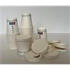 DPdantepellacani Kit 200 pezzi bicchiere con coperchio : 100 bicchieri carta bianco 6oz (180 ml) + 100 coperchi con foro per bere totalmente in cartoncino Coffee to go