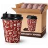 ecodrinks 200 Bicchieri di Carta con Coperchio da 240ml - Ideali per Cappuccino, Tè, Caffè - Biodegradabile e Resistenti - Per Bar, Ufficio e Asporto - Design Elegante