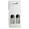 Generico 6X Scatola PORTABOTTIGLIE VINO da 2 posti | 6 SCATOLE PORTA BOTTIGLIE PER MATRIMONIO ED EVENTI BOMBONIERE CON MANICO (Bianco Economico)
