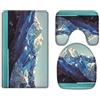 A.Monamour Set Tappeti Bagno 3 Pezzi Completo Alaska Ghiacciaio Baia Neve Bianca Picchi Di Montagna Natura Paesaggio Antiscivolo Morbidi Assorbente Lavabile Tappetini per Il Bagno WC Bidet