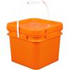 LOVIVER Secchio quadrato con manico e coperchio multiuso contenitore per alimenti per garage cucina pulizia casa, 8l 23.7x23.7x20.95cm
