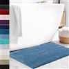KARAT Sky Soft - Tappeto da bagno rettangolare e rotondo, con motivo a ritardo antiscivolo, motivo floreale morbido e poeta (80 x 150 cm, blu chiaro)