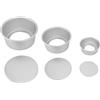Lwuey Tortiere Rotonde in Alluminio Set,20 15 10 cm 3PCS Teglia da Forno Rotonda Stampo Dolci Teglia Tonda con Fondo Removibile Anodizzato Rivestimento Antiaderente per Matrimonio Compleanno Torta