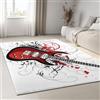 Generico Tappeto Soggiorno 120x170 cm, Tappeto Salotto Chitarra elettrica rossa Morbido Scendiletto Camera da Letto Bianco Tappeti Lavabili per Cameretta Bambino Ufficio Cucina