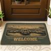 Generic Zerbino di benvenuto con auto da corsa vintage, tappeto da ingresso in stile retrò, per interni ed esterni, tappetino di benvenuto antiscivolo, ideale per gli amanti delle auto, 73 x 43 cm