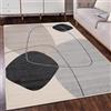 Mazovia Tappeto Beige Moderno Geometrico - Soggiorno, Camera da letto, Sala da pranzo, Ufficio Rettangolo Certificato OEKO-TEX® Elegante - Grafite Crema Grigio - 80 x 150 cm