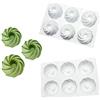 Uenmay Stampo per torta in silicone D Stampo per dolci da forno Mousse fai-da-te, fiore a spirale a 6 fori