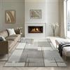 the carpet Pearl - Tappeto moderno a pelo corto, per soggiorno e camera da letto, motivo geometrico, a quadri, 80 x 140 cm, colore beige