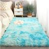 GOUSANG Tappeto in Pelliccia Ecologica di Pecora 150 x 250 cm Pecora Tappeto Pelliccia Tappeti per Bambini Adatti per Salotto, Tavolino Salotto, Camera da Letto, Blu Cielo