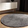 benuta Basic Tappeto salotto a pelo alto Sohari - Grigio 120 cm Rotondo - Minimalista - Morbido lavabile - Camera letto, corridoio, sala pranzo, soggiorno - Pavimento riscaldato