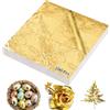 Okxiri 200 fogli di foglia d'oro per arte, fogli di lamina d'oro imitazione, 14 x 14 cm, carta per artigianato, pittura, doratura, progetti artistici fai da te e decorazioni