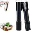 Generico Macchina Elettrica Portatile Grattugia di Cocco, Trituratore Cordless Portatile con Rullo in Acciaio Inox Anti-spruzzo per Cocco, Pesce e Verdure (Nero)