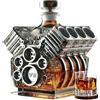 Générique Caraffa Liquore - Bottiglia Di Alcol A Forma Di Motore V8, Design Del Motore 'Auto, Distributore Di Whisky Creativo | Tequila Bourbon Gadget Bar Decorativo Per Uomini Casa Bar