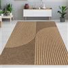 CARPETIA Tappeto camera degli ospiti balcone soggiorno tappeto per interni ed esterni di facile manutenzione con elegante motivo ad arco beige e marrone 140 x 200 cm