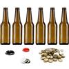 Firmadigaranzia srl 20 Pz Bottiglia Birra VETRO vuota 660 ml con tappi corona 26 mm LONGNECK in vetro di colore abra Completa di Tappo Corona 26 mm - KIT per fare la birra ARTIGIANALE