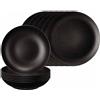 Seltmann Weiden Liberty Velvet Black Servizio da tavola 12 pezzi, piatti piani rotondi (28 cm) e piatti fondi (21 cm) per 6 persone, set di stoviglie con finitura opaca, porcellana, nero