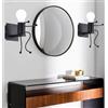 TOT ELECTRIC Applique da parete omino uomo Seduto con scala Nero attacco E27 lampada particolare moderno per camera cameretta bambini
