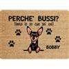 Social crazy Tappeto zerbino personalizzato - con nome cane divertente Pincher Perchè bussi - cocco naturale ideale per ingressi (Cocco Naturale, 60x40 cm)