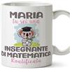 Mugffins Tazza Personalizzata in ceramica per INSEGNANTE DI MATEMATICA donna 11 oz / 350 ml - In italiano - Koalificati Personalizzati - Idea regalo per compleanno, anniversario, natale, laurea