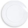 Aurora Store 6 Sottopiatti Bordo Colore Bianco in plastica Rigida bordo Liscio Tondo 33 cm Natale cenone sotto Piatto Natalizio Capodanno Natale Cena Aperitivo