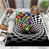 keephen 3D Optical Illusion Rectangle Area Tappeto Vortex Tappeto Antiscivolo 3D Vortex Optical Illusions Tappetino per sala da pranzo Home Camera da letto Camera da letto Decor