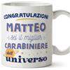 Mugffins Tazza Personalizzata in ceramica per CARABINIERE uomo 11 oz / 350 ml - In italiano - Migliore dell'universo - Idea regalo per compleanno, anniversario, natale, laurea