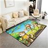 Homemissing - Tappeto con motivo di scimmia, tappeti con disegno di animali in stile cartone animato per soggiorno e camera da letto, adorabile stampa di scimmia, rami botaniche decorative, verde e