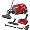Bosch ProAnimal Serie I 6 - Aspirapolvere Senza Sacco, Pulizia Rapida e Igienica dei Peli di Animali Domestici Grazie alla Bocchetta AirTurbo Plus e alla Funzione SelfClean, Rosso
