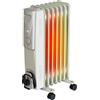 BROLLUX Termosifone a olio elettrico 1500W Radiatore a olio Riscaldatore elettrico 7 elementi Radiatore elettrico mobile Stufa elettrica Termostato Riscaldatore a olio