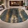 Taidianolp Tappeto Ovale Salotto Moderno Pelo Corto,Moderno astratto verde, blu design nero, multicolore, 70 x 140 cm,Lavabile in Lavatrice Ingresso Interno Cucina Ufficio
