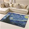 Gearsly Tappeto per soggiorno, 120 x 160 cm, la notte stellata di Van Gogh, antiscivolo, morbido, facile da pulire, lavabile, tradizionale, per camera da letto, cucina, corridoio, sala da pranzo