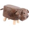 perfk Poggiapiedi per animali Pouf Sedia Poggiapiedi a forma di forma di cane Sgabello per cambio scarpe per soggiorno Camera da letto, marrone