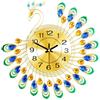 Yuanpgky Orologio da parete moderno in metallo con pavone, 38 cm, silenzioso, con design 3D, decorazione artistica da parete per soggiorno, camera da letto, cucina