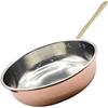 CREARTISTIC Padella Rame Professionale Stagnato Saltapasta 26x7 cm - 2,8 L Spessore 1,2 mm, Con Manico in Ottone, Pentola per pasta, Martellato a Mano - Made in Italy