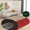 VARIKASHOM Ovale Tappeto Salotto Ingresso Cucina Corridoio, Tappeti Lavabile in lavatrice, Divano moderno con design geometrico nero marrone, rosso, 80 x 120 cm