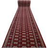 rugsx NAIN Passatoia - Tappeto di lana con motivo a rosette in Vino Rosso & Beige - Elegante tappeto orientale per corridoio e soggiorno 100x600 cm