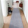 rugsx Passatoia SANTA FE per cucina, corridoio, soggiorno, robusto, moderno, argento 90x330 cm