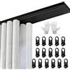 Generic Binario for tende montato a soffitto for a doppia fila Divisorio for for in alluminio Pali for silenziosi for soggiorno camera da letto(Black,2.60m/8.5FT)