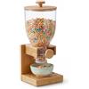 Honey Can Do Honey-Can-Do - Dispenser compatto per alimenti secchi, con controllo singolo e contenitore per snack per piano di lavoro o dispensa, in bambù
