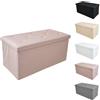 MAKA change your life quality MAKA Pouf Contenitore Rettangolare Pieghevole Portaoggetti Cubo 50 Litri Portata Sedile Max 300 kg Cassapanca con Vano per Plaid Coperte Scarpe Giochi Cuscini (76_x_38_x_38 cm, Rosa)